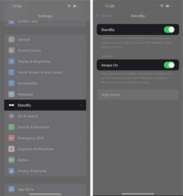 Tính năng trong StandBy trên iOS 17