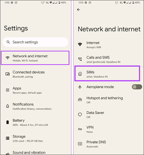 Tắt WiFi calling trên điện thoại Pixel, Motorola