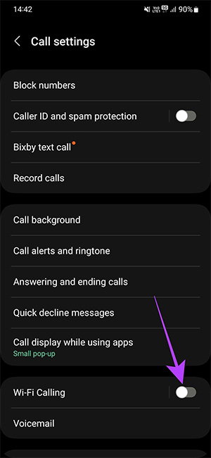 Cách tắt WiFi calling trên điện thoại Samsung