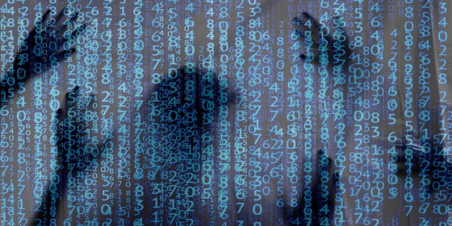 Hình bóng đằng sau code màu xanh