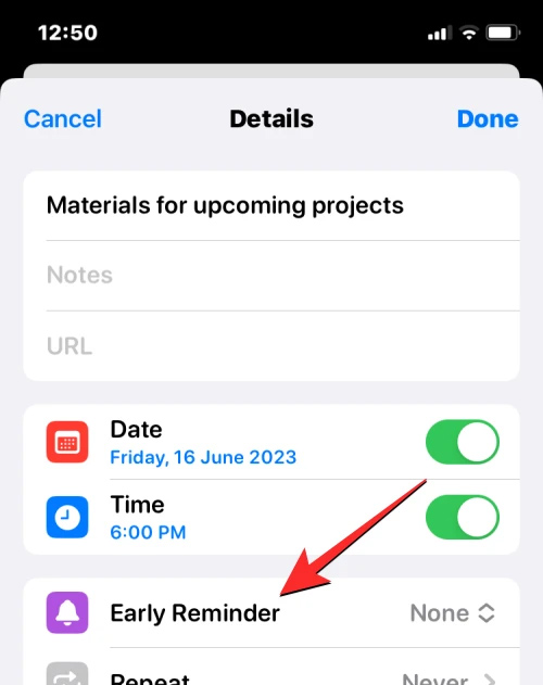 Thiết lập thông báo sớm