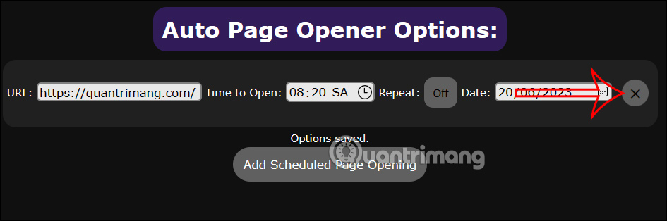 Xóa mở web tự động trên Auto Page Opener