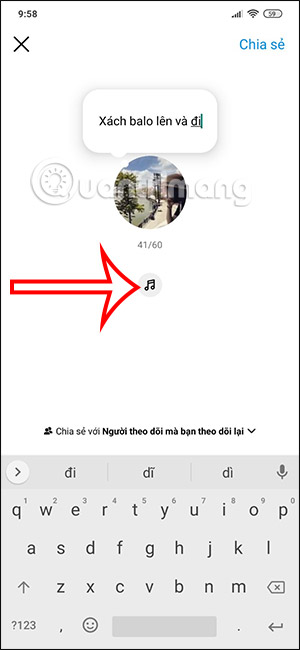 Thên nhạc vào Instagram Notes