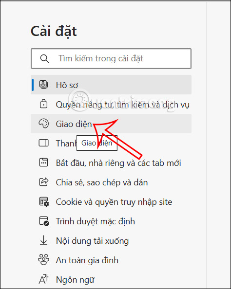 Chỉnh Giao diện Microsoft Edge