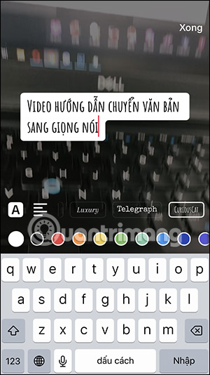 Giao diện hiển thị nội dung trong video
