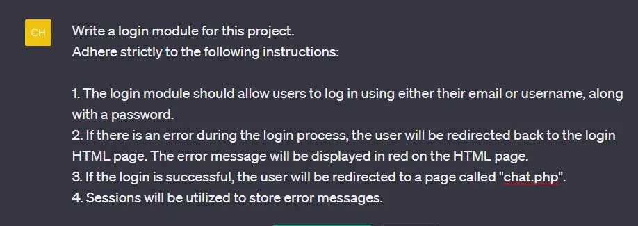 Nhập yêu cầu vào ChatGPT