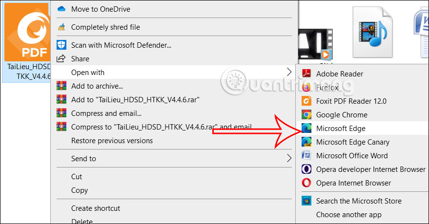 Mở file PDF bằng Microsoft Edge