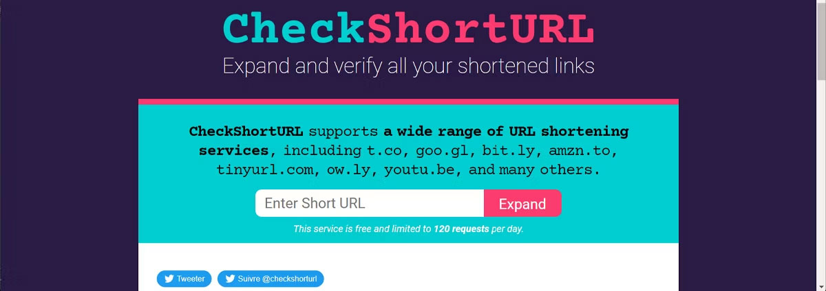 Check out shortened URLs online