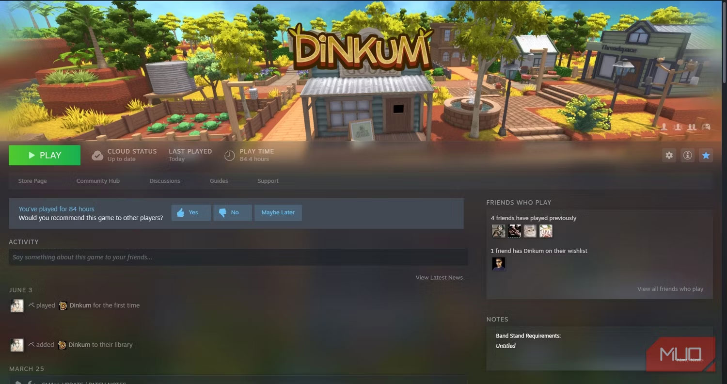 Steam Notes bên ngoài overlay