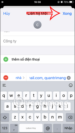 Thêm email gửi email hàng loạt trên iPhone
