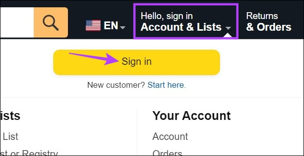 Giao diện Amazon trên điện thoại
