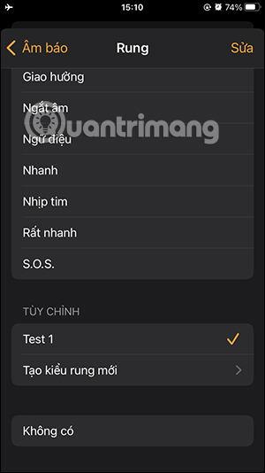 Chọn kiểu rung mới báo thức