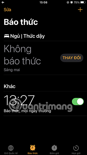 Báo thức trên iPhone