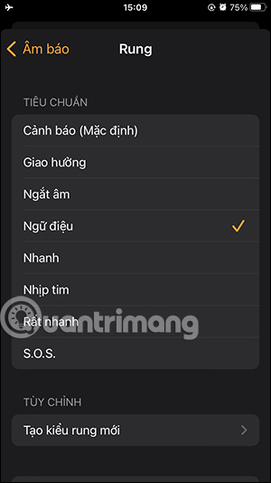 Kiểu rung báo thức trên iPhone