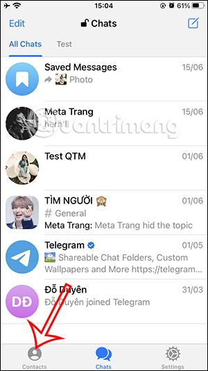 Danh bạ trên Telegram