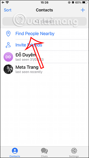 Tìm bạn gần đây trên Telegram
