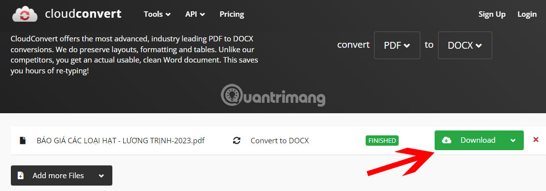 Tải xuống file đã chuyển đổi