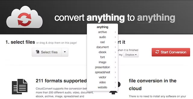 Truy cập công cụ CloudConvert