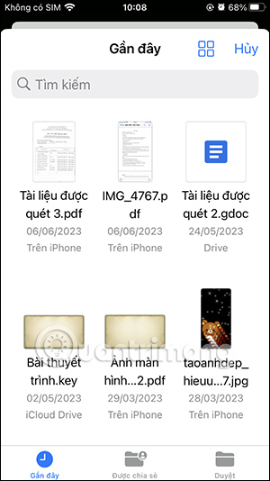 Ứng dụng Tệp trên iPhone