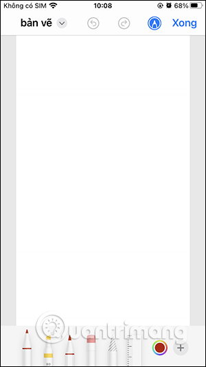 Giao diện vẽ trên mail iPhone