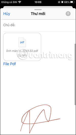 Gửi tập tin đính kèm mail iPhone
