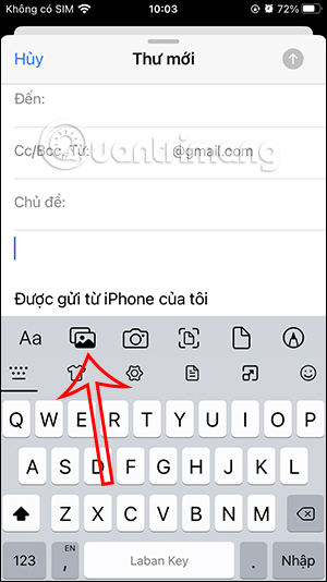 Gửi ảnh đính kèm mail trong iPhone