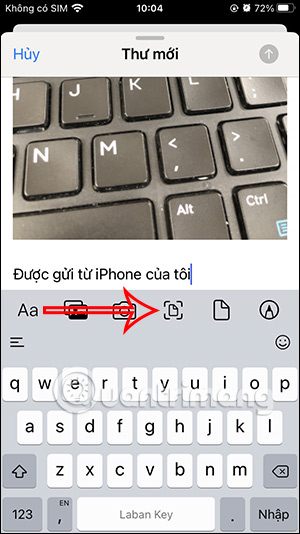 Chọn quét tài liệu trên iPhone