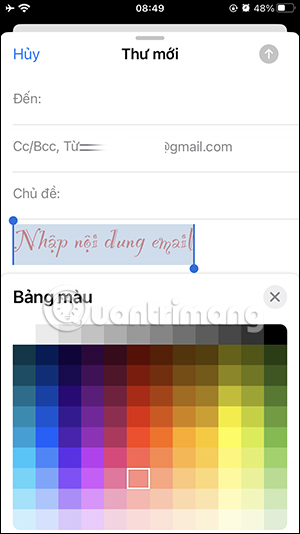 Chọn màu cho chữ