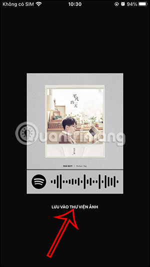 Lưu ảnh mã QR trên Spotify
