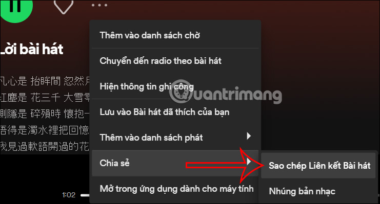 Lấy mã QR Spotify PC