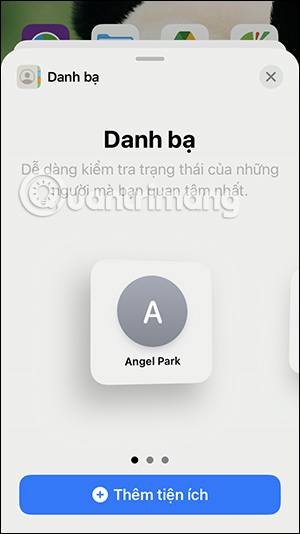 Thêm widget số liên hệ trên iPhone