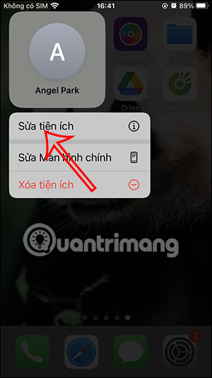 Sửa tiện ích số liên hệ trên iPhone