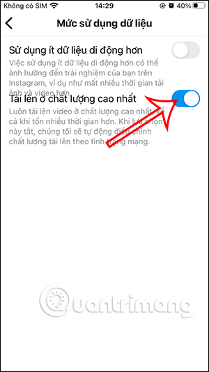 Bật tải video Instagram chất lượng 