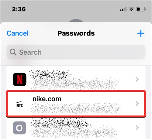 Chọn tài khoản mật khẩu chia sẻ trong tin nhắn iPhone