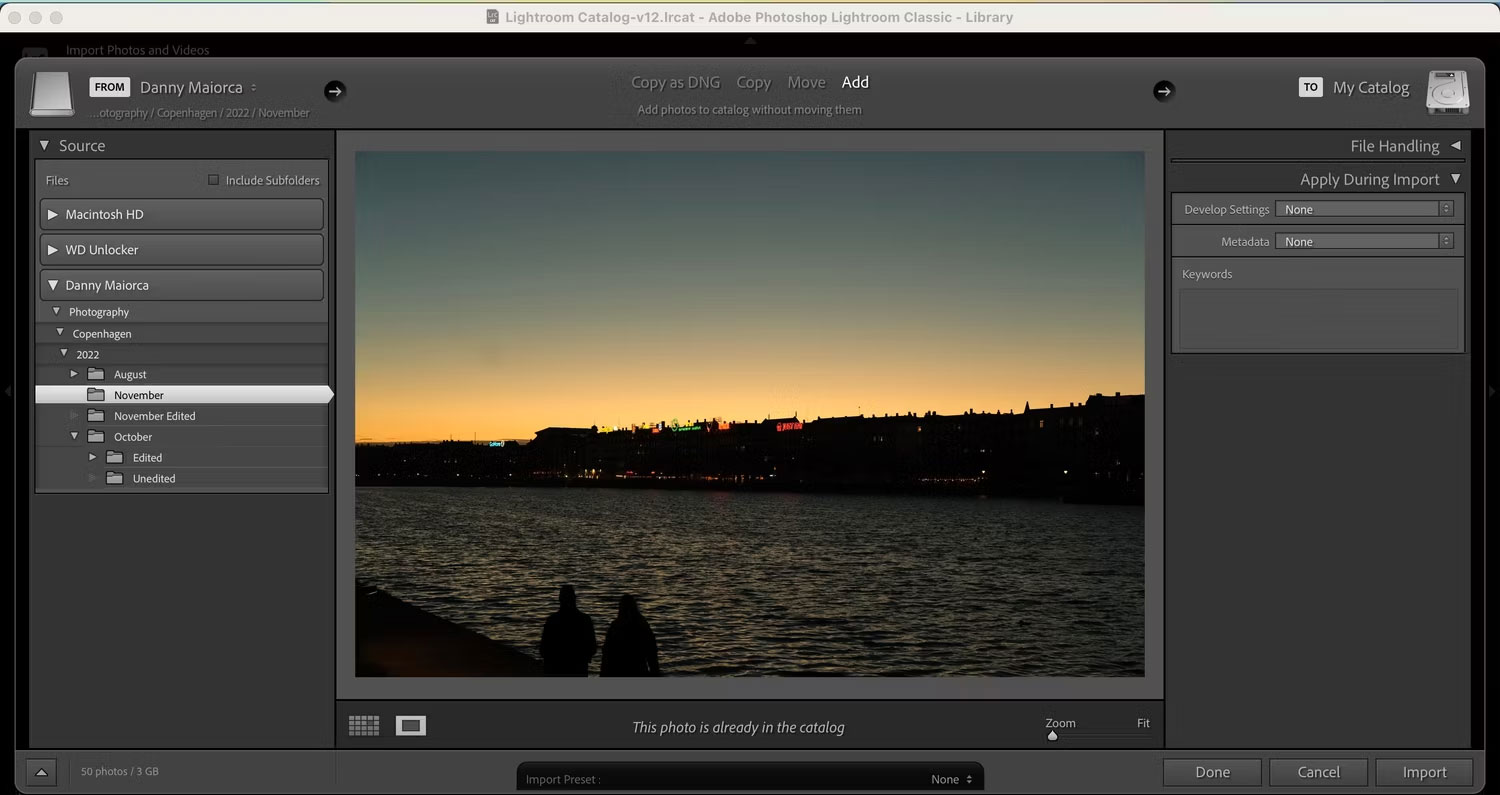 Xem trước hình ảnh trong Lightroom