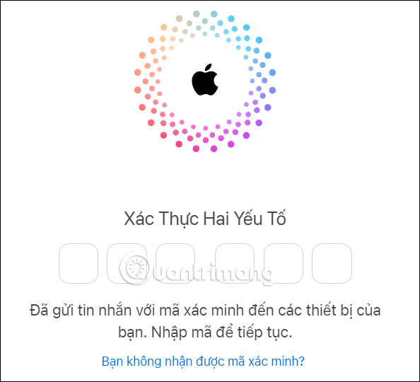 Mã xác minh tài khoản Apple ID 