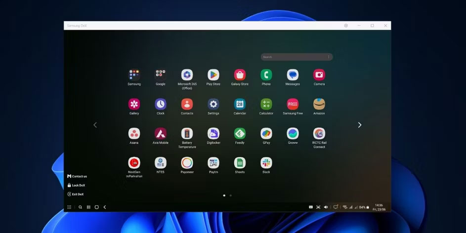Ngăn kéo ứng dụng Samsung DeX