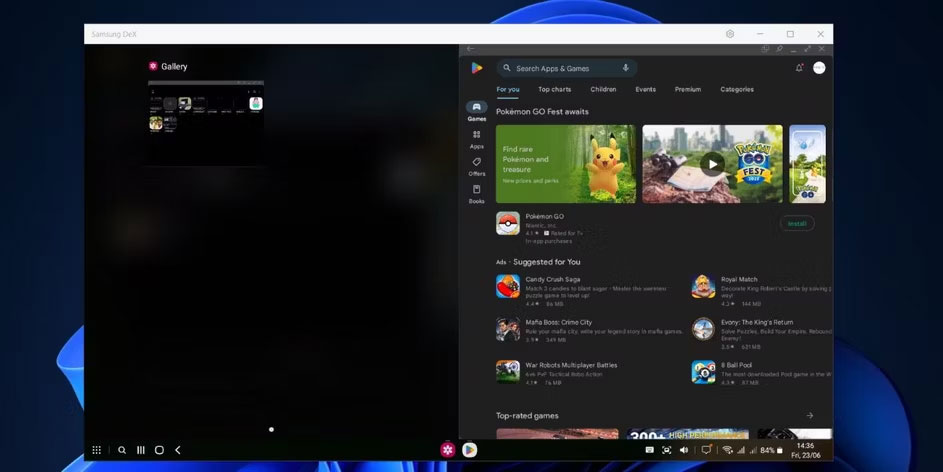 Hai ứng dụng Windows cạnh nhau