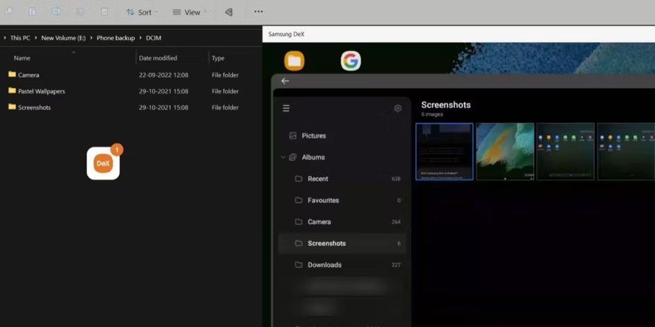 Sao chép file Samsung DeX