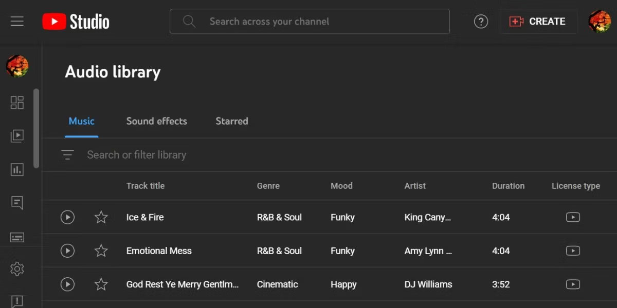 YouTube Audio Library