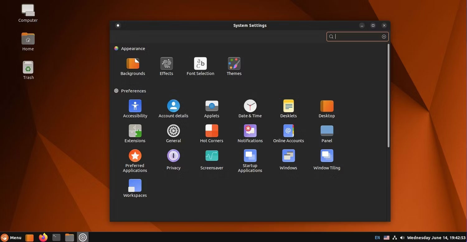 Cài đặt hệ thống trong Ubuntu Cinnamon