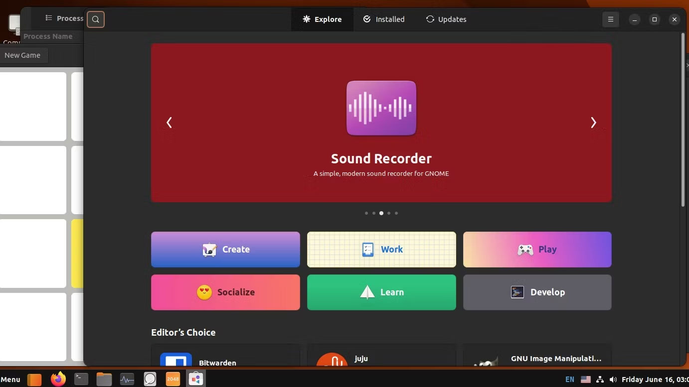 Các ứng dụng Gnome trên Ubuntu Cinnamon.