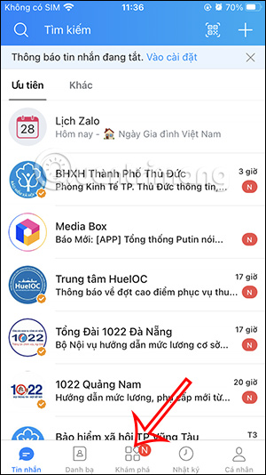 Tiện ích trên Zalo
