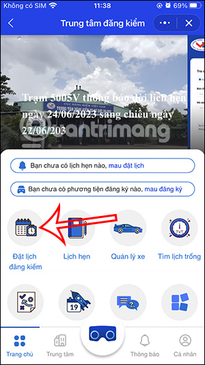 Lên lịch đăng kiểm xe ô tô