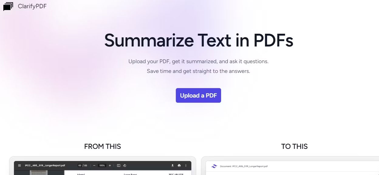 Trang web ClarifyPDF