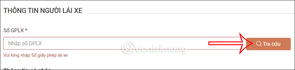 Tra cứu số GPLX