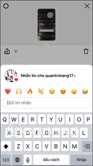 Nhắn tin trên Instagram