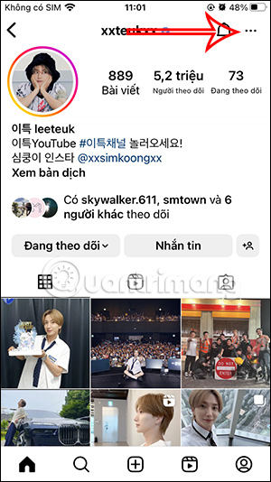 Xem thông tin tài khoản Instagram người khác