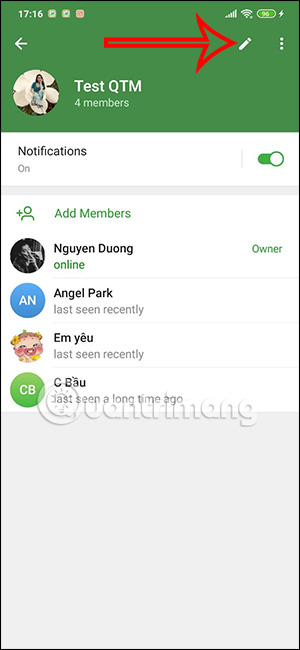 Tùy chỉnh nhóm chat Telegram