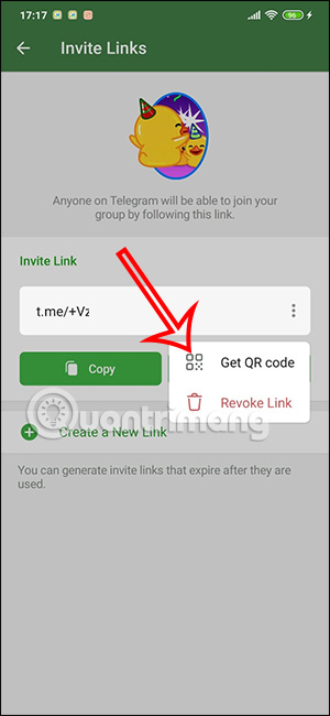 Tạo mã QR nhóm chat Telegram